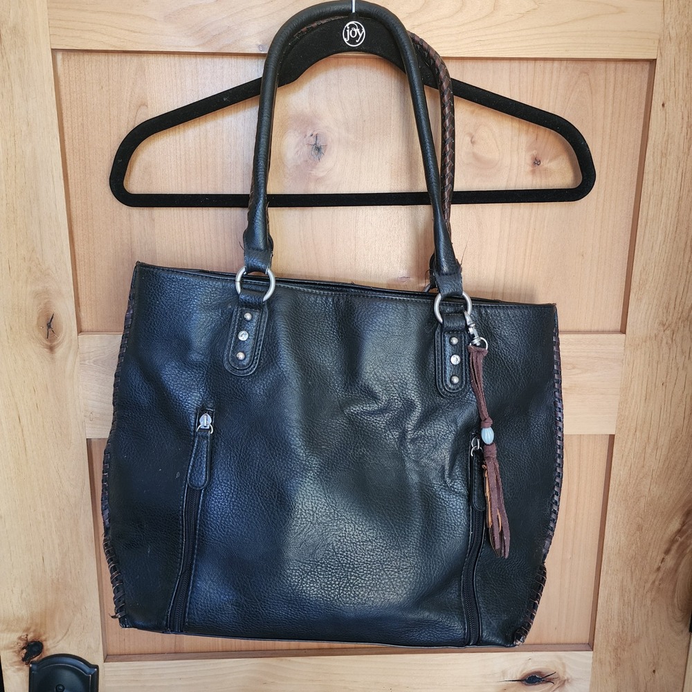 Blazin Roxx Concealed Carry Black Faux Leather Western Tote Bag Studded Purse